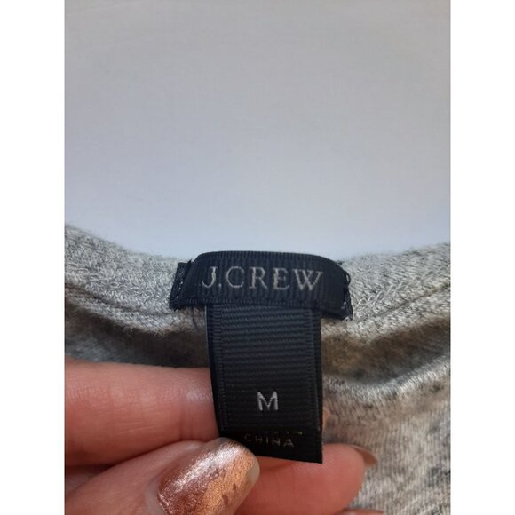 J. Crew Gray Long Sleeve metal Studded Shirt Size M Casual Preppy Classic Office - Picture 6 of 9